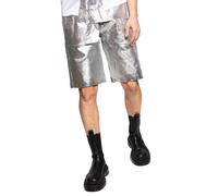 Comme Des Garçons Homme Plus Distressed Silver Foil Shorts Pants Trousers L