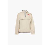 Comme Des Garcons Play Mens Beige Garçons X K-way Brand-print Funnel-neck Shell Jacket L