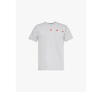 Comme Des Garcons Play Mens Comme Des Garcons Play Graphic-Pattern Short-Sleeve Cotton-Jersey T-Shirt Grey 2XL