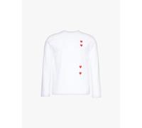 Comme Des Garcons Play Mens Comme Des Garcons Play Vertical Heart-Print Cotton-Jersey T-Shirt White 2XL