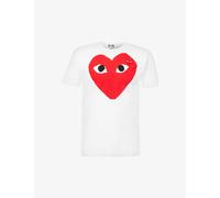 Comme Des Garcons Play Mens White Heart Logo Cotton-jersey T-shirt S