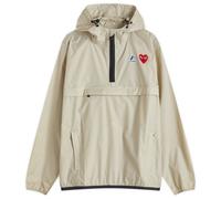 Comme des Garçons Play Men's x K-Way Half Zip Packable Jacket Beige