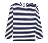 COMME des GARCONS PLAY SS25 Double Heart Striped T-Shirt 'Blue White' AZ-T332-051-1 XL