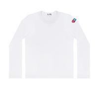 COMME des GARCONS PLAY SS25 x Invader Double Pixel Heart Long Sleeve T-Shirt 'White' AZ-T330-051-3 XXL