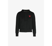 Comme Des Garcons Play Womens Comme Des Garcons Play Heart-Embroidered Cotton-Jersey Hoody Black XS