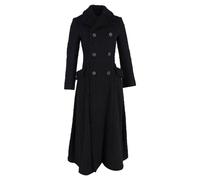 Comme Des Garcons Preloved Double Breasted Bouclé Long Coat In Black Wool Black
