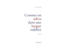 Comme un adieu dans une langue oubliée