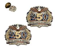 Commemorative 250th Anniversary Eagle Lapel Pin, Exclusive 2026 Anniversary Collector’s Item, United States of America 1776-2026 Commemorative Enamel Brooches (2PCS)