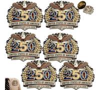 Commemorative 250th Anniversary Eagle Lapel Pin - Patriotic Usa Enamel Badge for America’S Semiquincentennial, Patriotic Eagle American Badge Accessories, Collectible Keepsake Pin (6pc)