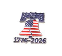 Commemorative Brooch, 250th Anniversary Patriotic, Zinc Alloy Enamel 3D Relief Liberty Bell Stars Stripes for Men Women Collectors Gift with Durable Butterfly Clasp (C)