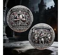 Commemorative Challenge Coins Templar Knights 3D Embossed Rich Detail for Collectors Display Historical Gifts, Silver