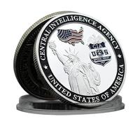 Commemorative Coin Central Intelligence Agency Medallion - Statue of Libertys and American Flag Design, Special Agent Emblem Iron Collectible Coin for Patriotic Display and Heritage Collection