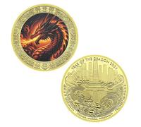 Commemorative Coin Chinese Dragon Lucky Coin Gold Plated Challenge Coin Collectible Coin Wishing Coin Souvenir Gift