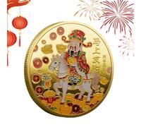 Commemorative Coin, Chinese Year Of The Horse Collector Coin, Travel-Friendly Luck Charm for Teens Boys Husband Daughter Girls Family Wife Youth Son Friends Women