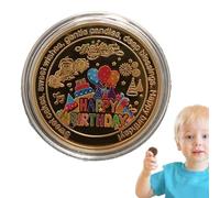Commemorative Coin - Colorful Funny Cake Token, Humorous Birthday Challenge | Collectible Party Kids Gift, Celebration Coin Family Keepsake, Decorative Festival Token Of Friends