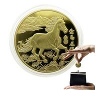Commemorative Coin - Compact 2026 Year Of The Horse Keepsake | 2026 Lunar New Year Of The Horse Commemorative Coin - for Men Women Boys Girls Youth Teens Athletes Cyclists Golfers Wife Husband Son