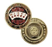 Commemorative Coin - Royal Flush Poker Coin, Custom Poker Chip Coin, Card Guard Poker Medal, Collectible Card Game Coin, Casino Challenge Coin