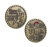Commemorative Coin with Armor of God Design, 3D Relief of Templar Knight, Helmet, Shield, Sword, Ephesians 6:13-17, Military Christian Coin, Collectible Coin