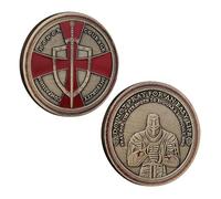Commemorative Coin with Templar Shield and Knight Design, Honor, Courage, and Integrity Motto, Inspirational Coin with Quote, Military Theme, Collectible Christian Coin
