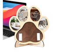 Commemorative Frame: 9.45×9.45 Inch Dog Memorial Photo Frame, Cute Wooden Paw Shape, Remembrance For Grief For Sympathy | Passing Death House Tomb Pérdid