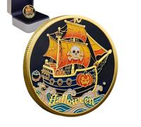 Commemorative - Happy Halloween Coin | Vintage Home Decor, Pumpkin Lanterns, Mágic Elves, Owl Medals And Pirate Ship Collectible Metal Coin for Collection