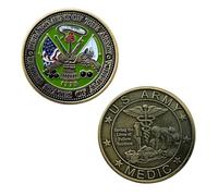 Commemorative U.S. Army Medic Coin, Military Service Tribute, Bronze-Plated Coin with Army Symbol, Medical Corps Emblem, Saving Lives Medal, 35g, 4x0.3cm