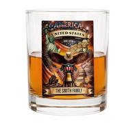 Commemorative Whiskeys Glass, 250 Years of Heritages Gift, A | Clear Liquor Cup with Engraving Design, Commemorative Drinkware, 4th of July Collectors and History