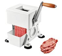 Commercia Hand Crank Meat Cutting Machine,Small Food Slicer Shred, Enlarged Receiving Box,Slice Thickness 1.5-10 Mm Option,Detachable Stainless Steel Blad, for Home Butchers