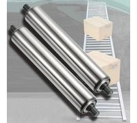 Commercial 3-Piece Stainless Steel Roller Set 1" 1.5" 2" Diameter Non-Driven Feed Rollers for Woodworking Dia 50mm (2") L950mm (37.4")