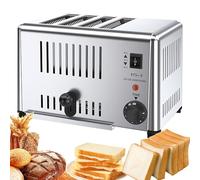 Commercial 4 slices Toaster Stainless Steel Extra Wide Slots Bread Maker Hand Pop-Up Defrost/Reheat/Cancel Functions5-Speed Adjustable Bun Toaster Rapid Bake Rapid Bake for Home Hotel Store