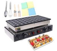 Commercial 50Pcs Electric Mini Pancake Baker Maker Nonstick Waffle Makers Machine 1700W Iron Waffle Baker Dutch Pancake Machine for Kitchen Restaurant Evenly Heated with a Timer 122-572℉