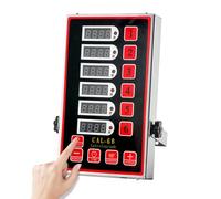 Commercial 6-Channel Kitchen Timers with Loud Alarm & Smart Panel Five-Speed Tuning for Restaurant Fryer Baking Cooking Programmable Stainless Steel Loud Alarm