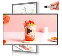 Commercial Advertising Display Screen for Digital Signage and Menu Boards, Wall Mounted LED Billboard for Video and Image Playback, Horizontal and Vertical Placement, Easy Setup