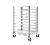 Commercial Aluminum Bun Pan Rack with Brake Wheels, Heavy Duty Bakery Cooling Rack for Full and Half Sheet Pans, 9-Tier Storage Solution