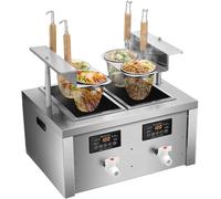Commercial Auto-lift Pasta Cooker With Timer, Dual Drain Noodle Machine For Spaghetti, Ramen, Macaroni, And Dumplings - Efficient Boiler For Restaurants
