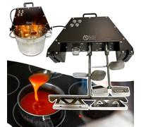 Commercial Automatic Electric Food Stirrer Pot with Scraping Bottom, Double Paddle, Auxiliary Fan & LED Light for Fruit Jam, Custard Cream, Solid Filling, Pasta Sauce