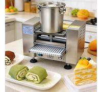Commercial Automatic Mille Crepe Cake Machine, Thousand Layers Crepe Maker, Adjustable Thickness, 6"/8"/10" Pans for Pastry