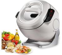 Commercial Automatic Stir Fry Machine, 2000W 6L Stainless Steel Pot, 360° Rotatable Drum Type, 3 Speed Modes for Stir Frying/Soup/Rice - Restaurant Cooking Robot
