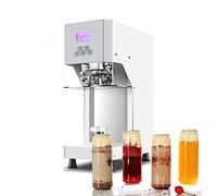 Commercial Automatic Tin Can Sealing Machine,Soda Sealer Cup,Body Rotation Aluminum Beer Bottles Jar Cans Seamers (White 220V)