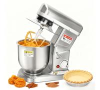 Commercial Bakery Mixer 500W Heavy Duty with Stainless Steel Bowl & Digital Timer, 3-Speed Electric Mixer Includes Dough Hook/Beater for Bread Dough & Cake Batter(7L)