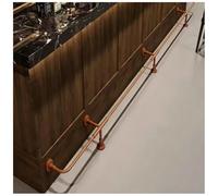 Commercial Bar Foot Rail Kit, Round Pipe Footrest Railing with Internal Connector, Decorative and Practical, Suitable for Pub, Kitchen Island, Basement(Rose Gold,2.5m/8.2ft)
