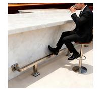 Commercial Bar Rail Foot Rest Brackets, Undercounter Flat Modular Footrest Rail System, 3 4 5 6 7 8 9 10 12 14 16 Foot High Chair Leg Support Pole(Silver,21.5ft/655cm)