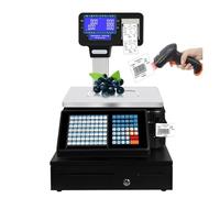 Commercial Barcode Label Printing Scale, Lcd Double-Sided Display Price Scale For Supermarket Weighing, Weighing 30Kg/66Lb,A