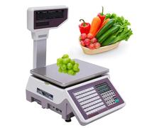 Commercial Barcode Scale with Dual TD Thermal Label and Receipt Printer, Electronic Price Computing for Retail Outlet Store Food Shop