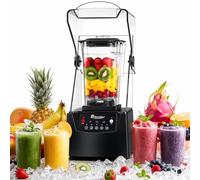 Commercial Blender, 2200W Smoothie Maker with Quiet Shield, 68oz Pitcher, 6-Leaf Stainless Steel Blades for Smoothies, Shakes, Ice Crushing, Ideal for Restaurants and Kitchens