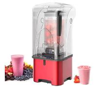 Commercial Blender Smoothie Maker 2200W with Sound Enclosure, Premade Timing Settings, 4-Rib Vortex Technology for Ice, Nuts, Juice, and Shakes