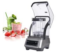 Commercial Blender with Sound Enclosure, 2.5l Quiet Smoothie Maker with 4 Speeds Control & Timing, 23000rpm Automatic Stand Mixe, 2000w High Performance Blenders for Ice Crushing/purees/juices 2.5L