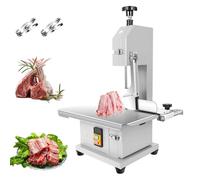 Commercial Bone Saw Machine, Electric Meat Bandsaw Cutting Machine, 19x14in Stainless Steel Workbench, Countertop Frozen Meat Bone Cutter, for Rib Pork Beef Butchering