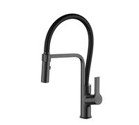 Commercial Brass Kitchen Sink Faucet with Pull Down Sprayer High Arc Single Handle Dual Function Pot Filler Modern Tap for Easy Cleaning and Versatile Use