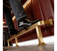 Commercial Brushed Gold Bar Foot Rail, Square Stainless Steel Tubing Footrest for Barstools, Pub Counter Foot Rails Kit, Easy to Install(142cm/4.7ft)